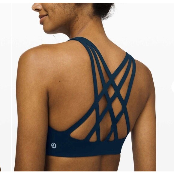 Lululemon Bring the Energy Sports Bra Night Diver Teal - Size 10 B/C  W2BK4S - Picture 1 of 8